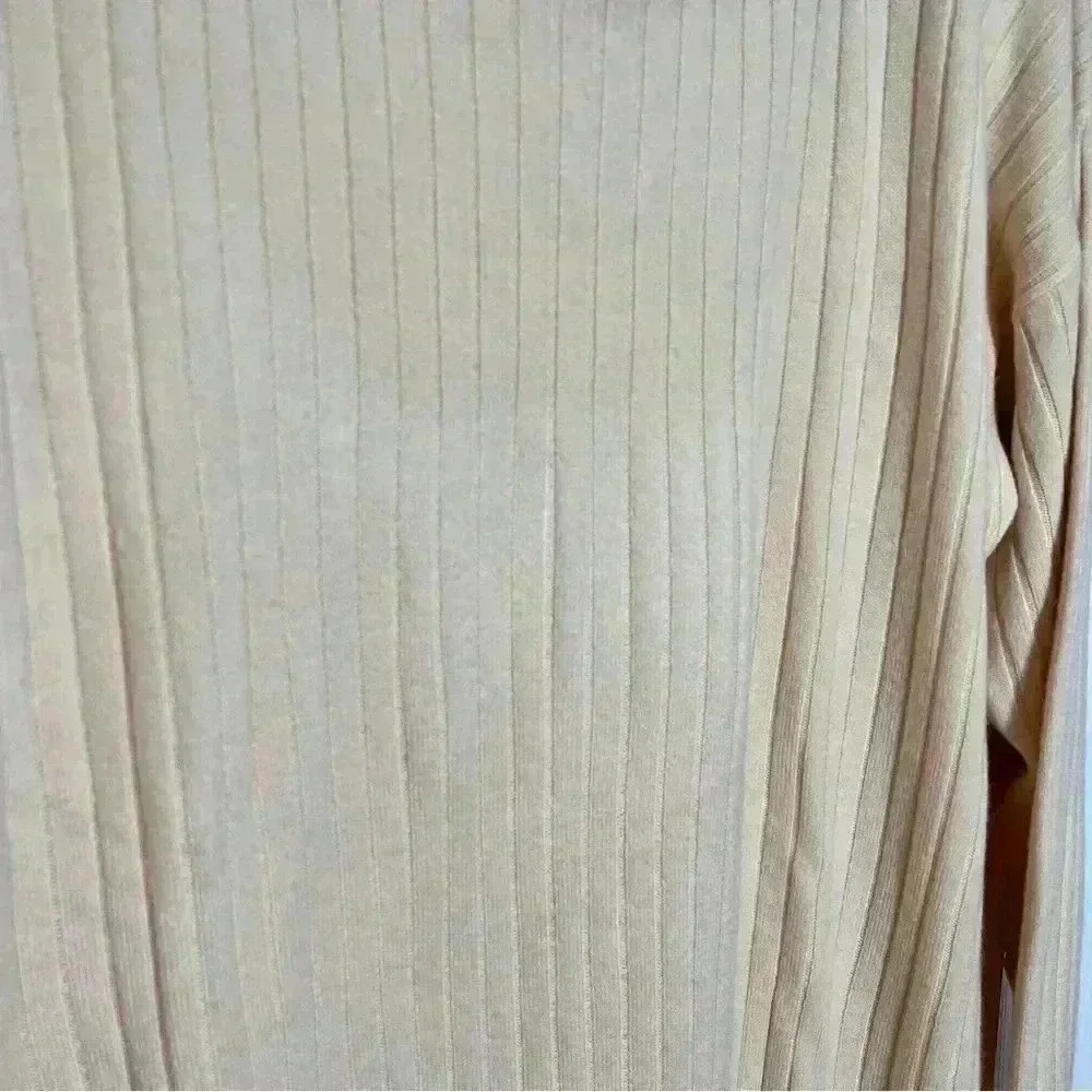 EXPRESS TRICOT Vintage Cream Ribbed Pullover Sweater | Size Small
